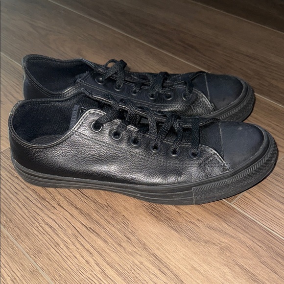 Converse Black Leather Men's Sneakers - Picture 2 of 4